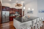 Kitchen Offers a Huge Center Island with Seating Options